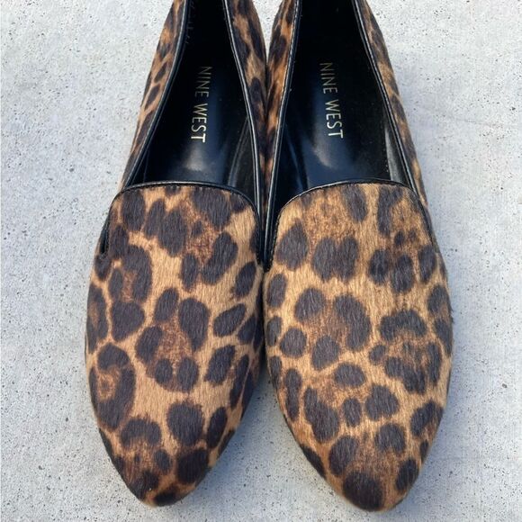 NINE West 6M Hayden leopard animal hair loafers - Picture 7 of 9